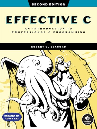 Book cover: "Effective C," 2nd edition, with octopus and robot illustration.
