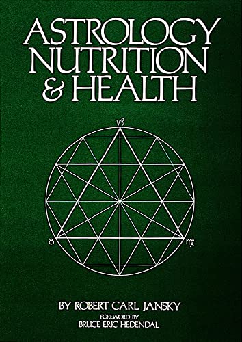 Book cover titled Astrology Nutrition and Health with a geometric star design on green.