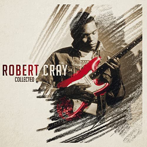 Robert Cray playing a red electric guitar on a textured, sketch-style album cover.