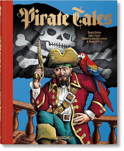 Book cover: illustrated pirate with pistol, skull and crossbones flag.