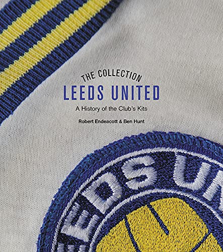Book cover featuring a Leeds United embroidered badge on white fabric with blue trim.