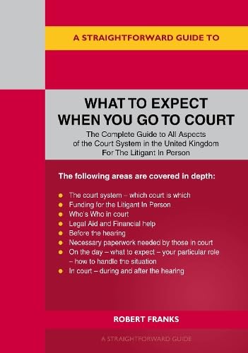Book cover: “What to Expect When You Go To Court” in red and grey.