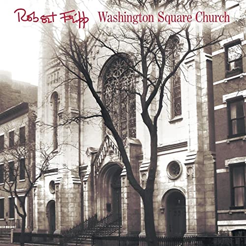 Robert Fripp album cover featuring a grayscale church facade with bare trees.