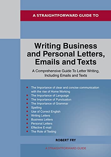 Book cover: "Writing Business and Personal Letters, Emails and Texts" by Robert Fry.