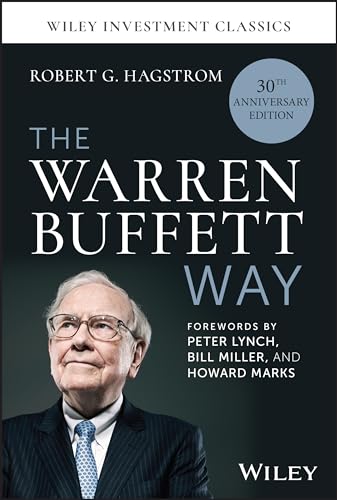 Book cover: "The Warren Buffett Way," 30th Anniversary Edition, with portrait.