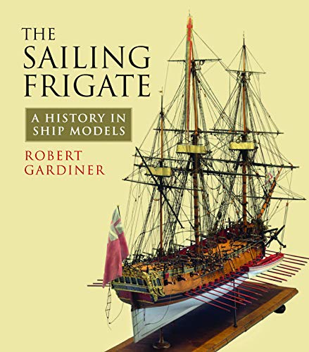 Detailed model of a three-masted sailing frigate, book cover.