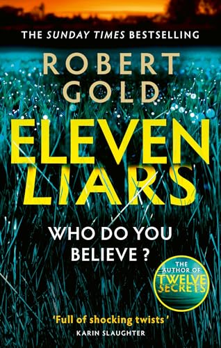 Book cover for "Eleven Liars" by Robert Gold, with yellow title text.