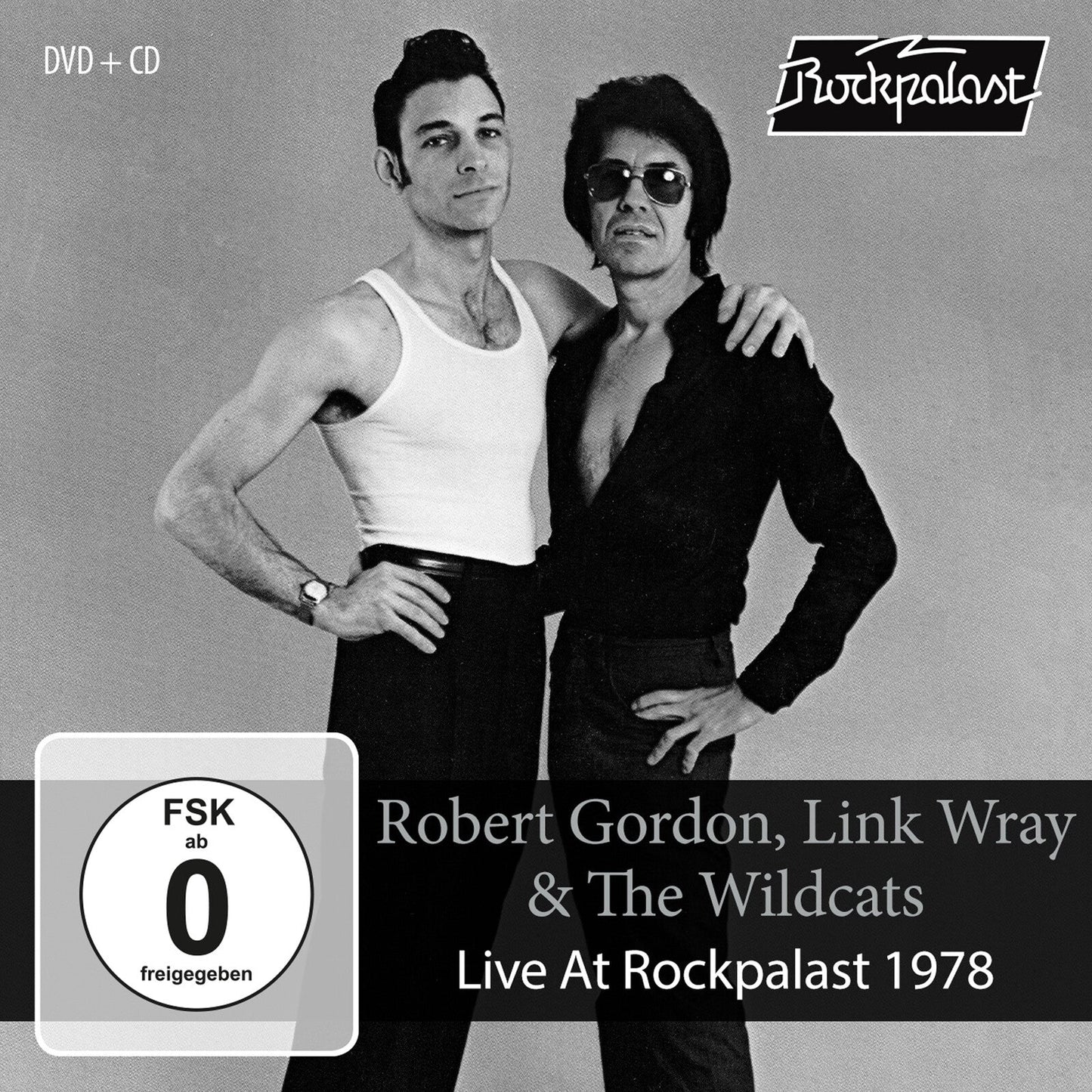 Black and white photo of Robert Gordon and Link Wray, album cover.