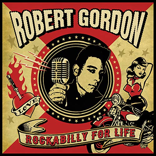 Vinyl album cover featuring Robert Gordon holding a microphone, with a woman on a motorcycle.