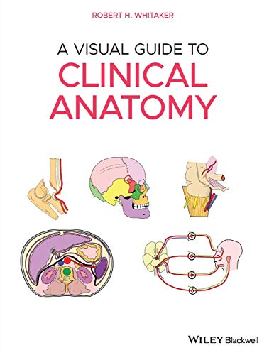Book cover: “A Visual Guide to Clinical Anatomy” with anatomical illustrations.