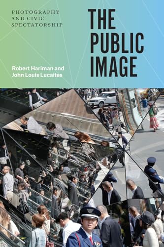 Book cover with fragmented reflections of people in a public space.