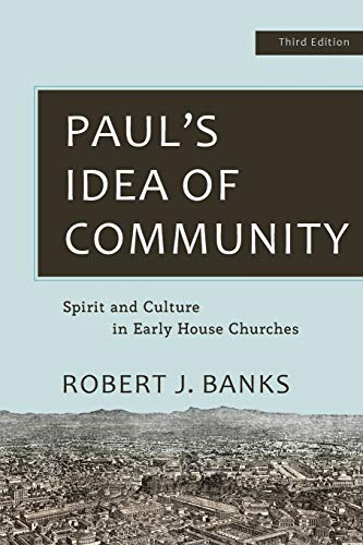 Book cover: "Paul's Idea of Community" by Robert J. Banks, with city landscape.