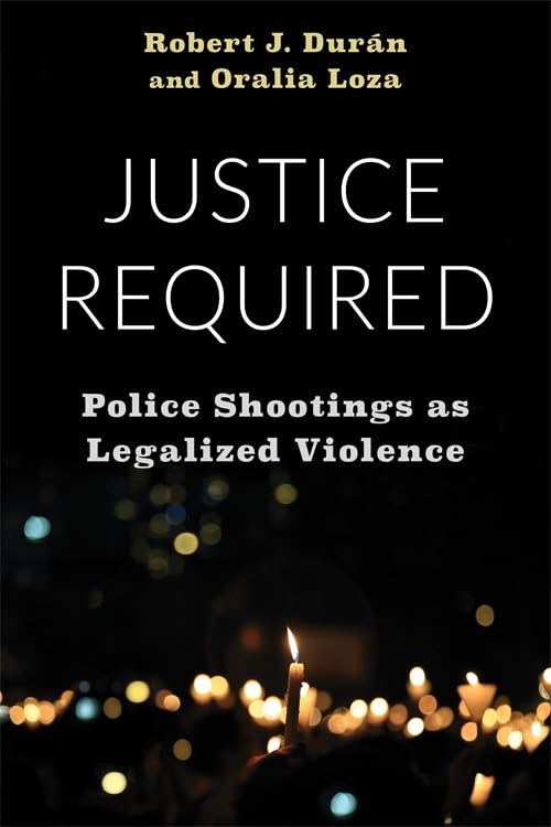 Book cover: "Justice Required" with blurred crowd holding lit candles.