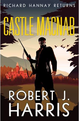 Book cover featuring a silL silhouette of a man with a rifle before a castle.