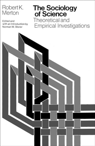 Book cover: “The Sociology of Science” with abstract gray and black design.