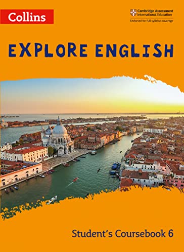 Explore English" student coursebook cover, Stage 6, with a Venice cityscape.