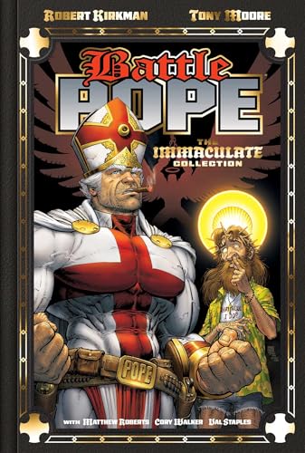 Hardcover book cover featuring a muscular pope with a cigarette.