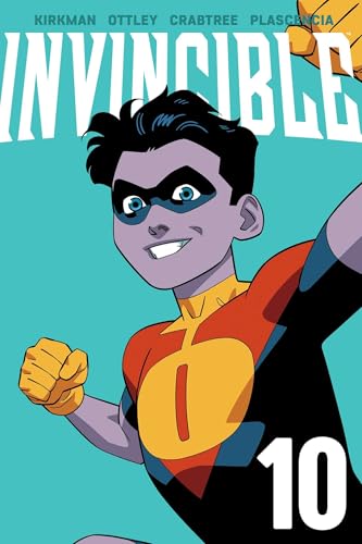 Invincible Vol. 10 cover: Superhero with blue eyes and a determined expression.