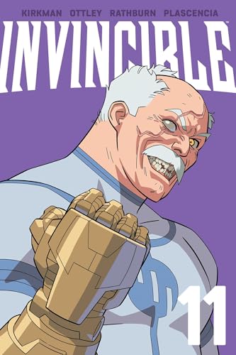 Comic book cover: elderly superhero with white hair and determined expression.