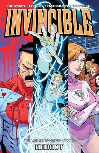 Comic book cover for "Invincible Vol. 22: Reboot" featuring superheroes.