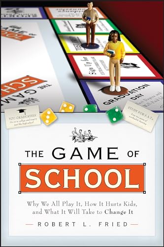 Book cover featuring toy figures on a game board resembling school life.