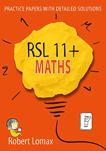 Orange book cover with a yellow crumpled paper lightbulb illustration and text RSL 11+ Maths.