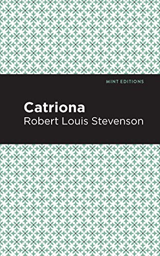 Book cover for “Catriona” by Robert Louis Stevenson, patterned green background.
