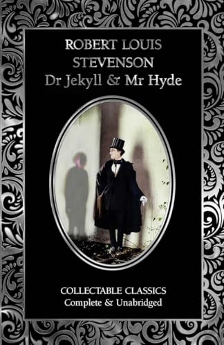 Book cover for "Dr Jekyll and Mr Hyde" featuring a man in a top hat.
