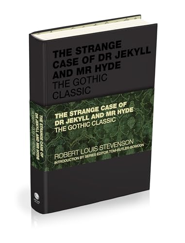 Black book cover with green floral design, titled "The Strange Case of Dr Jekyll and Mr Hyde".