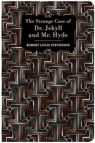 Book cover for “The Strange Case of Dr. Jekyll and Mr. Hyde” with geometric pattern.