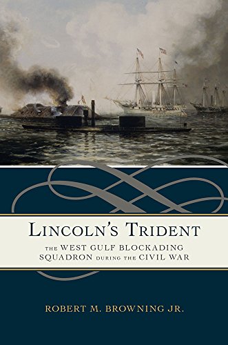 Book cover depicting Civil War naval ships with title "Lincoln's Trident".