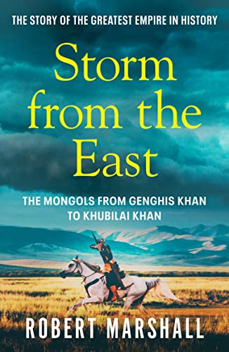 Book cover showing a mounted archer in a landscape under a stormy sky.