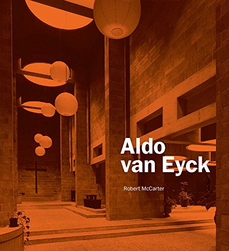 Book cover for “Aldo van Eyck” featuring architectural forms and lanterns.