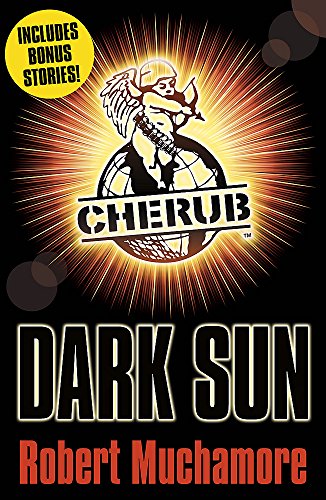 Book cover for Dark Sun by Robert Muchamore featuring the CHERUB logo on black.