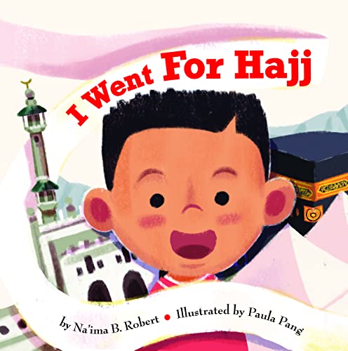 Book cover: illustrated child’s face with the Kaaba and mosque in background.