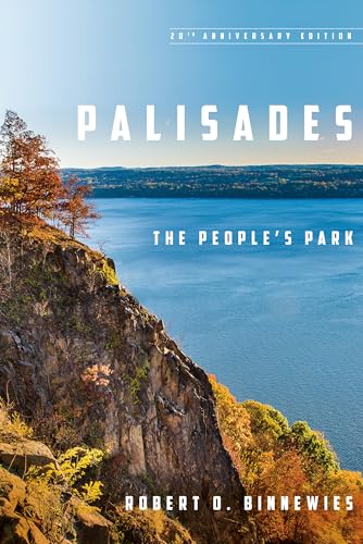 Book cover: Palisades landscape with cliffs, water, and autumn foliage.