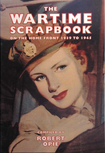 Book cover: woman in wartime headwear, titled “The Wartime Scrapbook.”