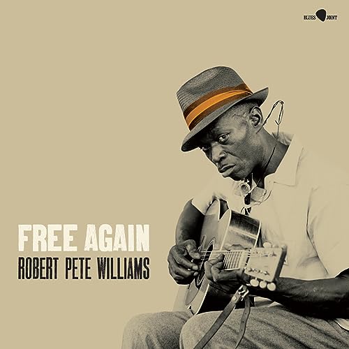 Robert Pete Williams album cover, a man playing acoustic guitar.