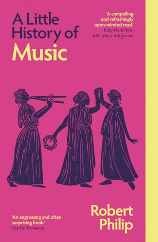 Book cover titled A Little History of Music featuring three figures in classical attire.