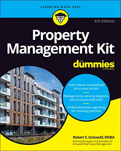 Book cover: "Property Management Kit For Dummies," 4th edition, with building image.