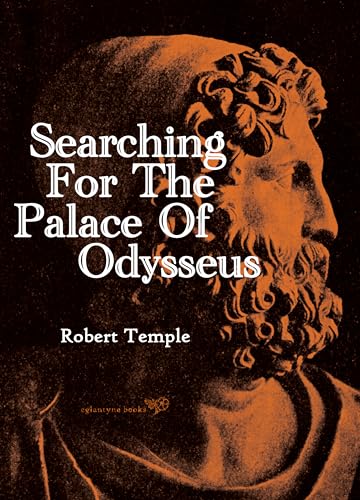 Book cover: bust of a bearded man, title "Searching For The Palace Of Odysseus".