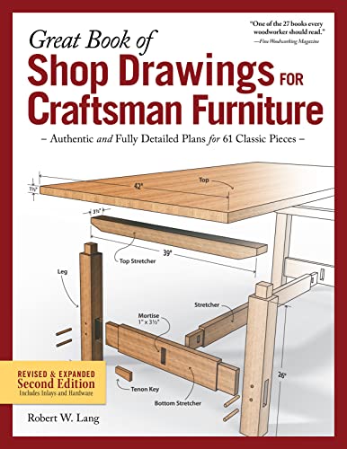 Book cover with detailed woodworking plans for Craftsman furniture construction.