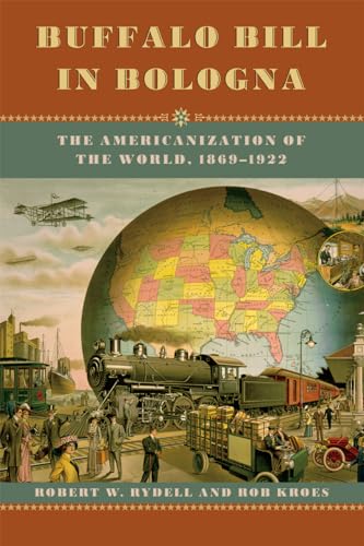 Book cover depicting a globe, train, and early 20th-century transportation.