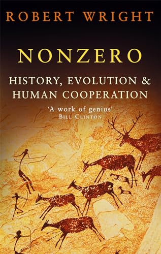 Book cover of Nonzero by Robert Wright featuring cave painting style figures and animals.