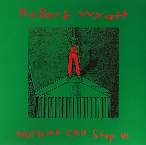 "Green vinyl album cover with illustration of a person standing on a rooftop."