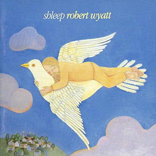 Album cover: winged figure embracing a bird, blue sky, green landscape.