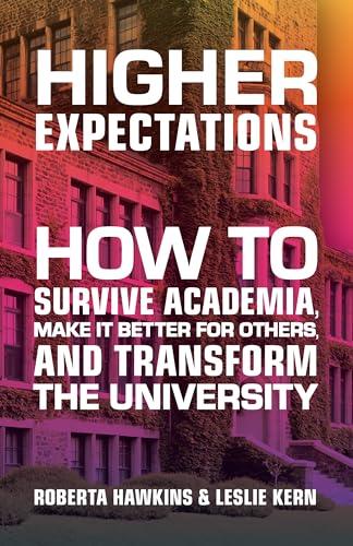 Book cover: “Higher Expectations” with a university building backdrop.
