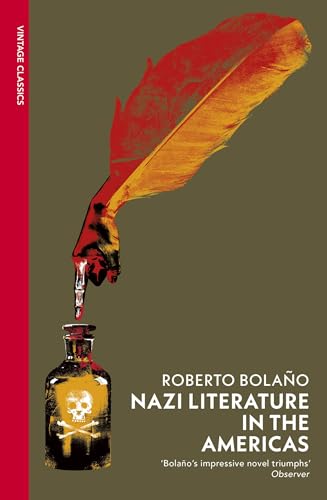 Book cover: "Nazi Literature in the Americas" with a feather and skull imagery.