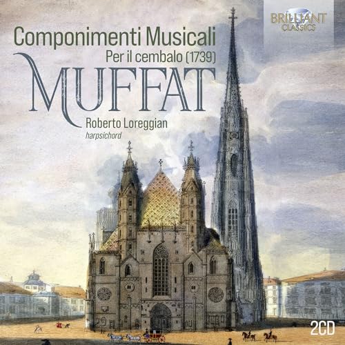 CD cover for Muffat’s “Componimenti Musicali” featuring a cathedral illustration.