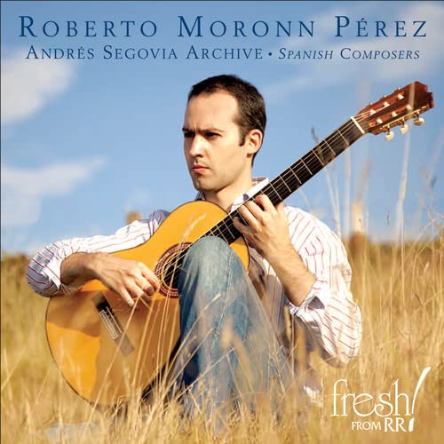 CD cover: guitarist Roberto Moronn Pérez in a field.
